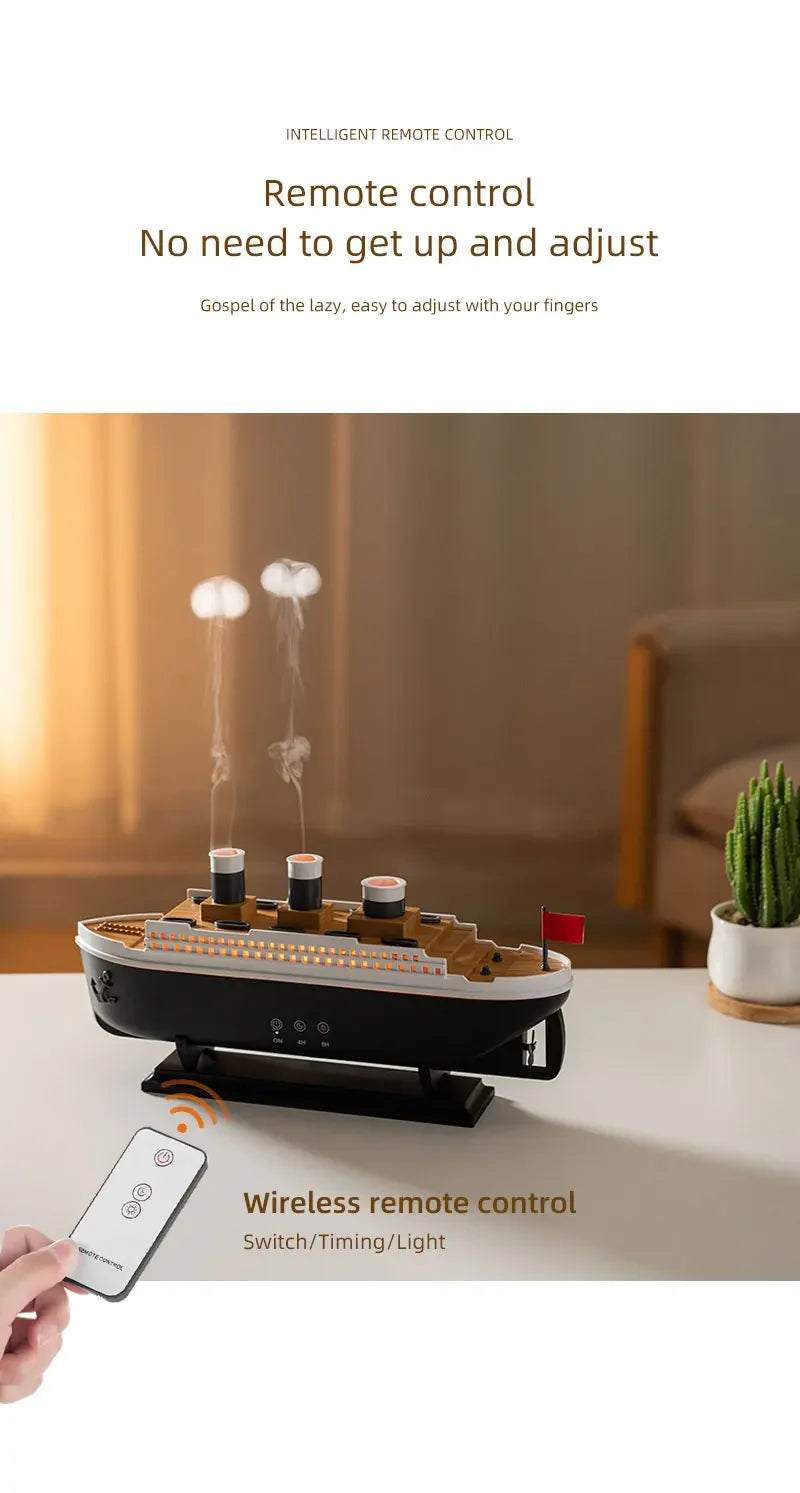 Humidificateur Ultrasonique 250 ml “Titanic Sunshine” – Effet Fumée Méduse, USB