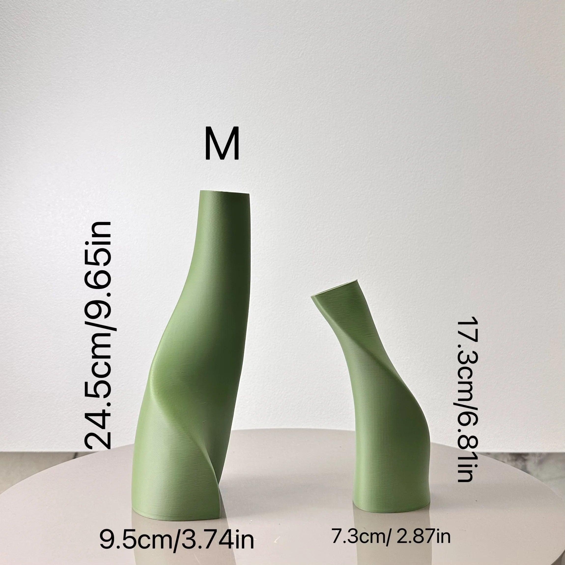 Ensemble de 2 vases à double forme, design original, pour fleurs séchées, créatif et multicolore (au choix), idéal pour le salon ou la cuisine.
