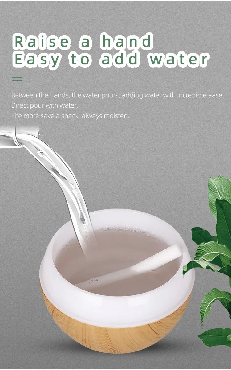 Diffuseur d’Arômes 350 ml Effet Bois – Ultrasonique & Télécommande, 7 LED