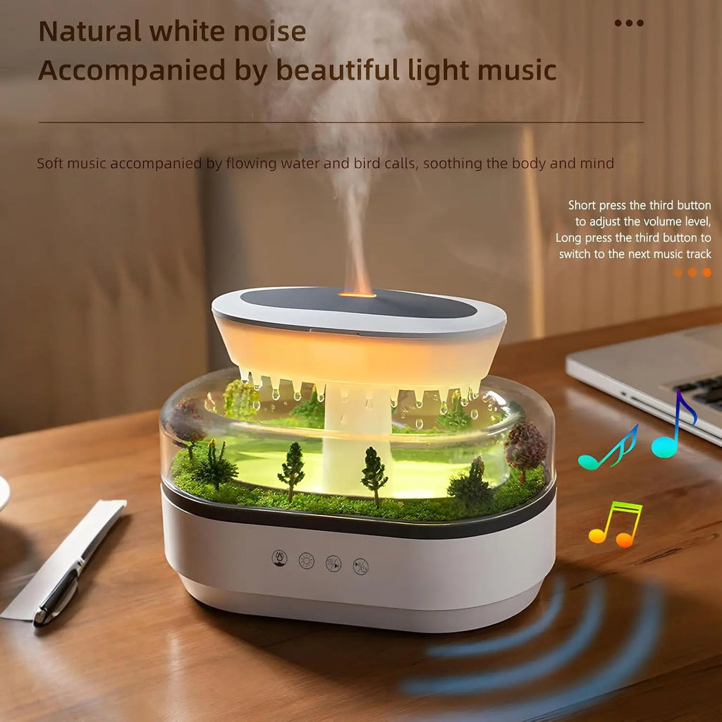 Diffuseur d’Arômes Ultrasonique “Goutte de Pluie” avec Lumières LED – Décor Miniature