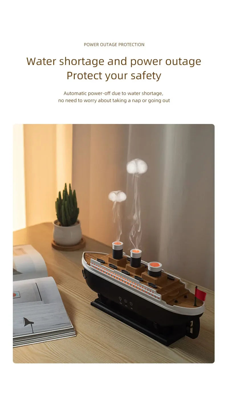 Humidificateur Ultrasonique 250 ml “Titanic Sunshine” – Effet Fumée Méduse, USB